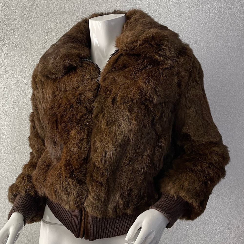 💯Rabbit Vintage Brown Teddy Jacket with Luxurious Shaggy Texture